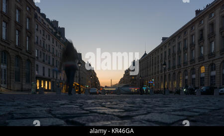 PARIS - 6 APRIL,2017: Eiffel Tower in the Dusk. The Eiffel tower is the most visited monument of France located oh the bank of Seine river in Paris, France. Stock Photo