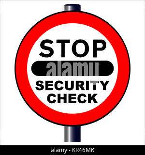 Stop Security Check Stock Photo