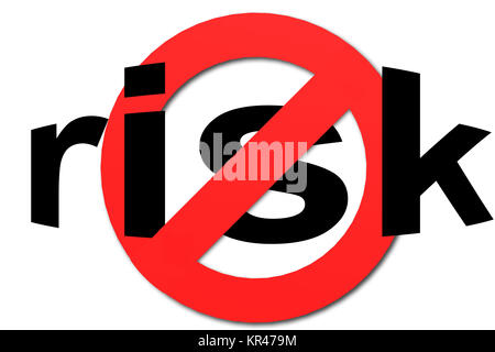 Stop Risk sign in red Stock Photo