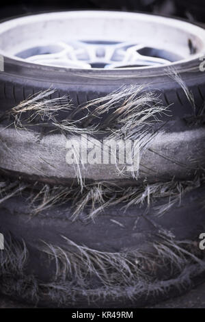 Blown out tires Stock Photo