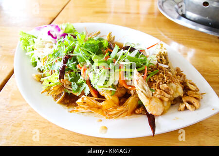 Deep fried shrimp platter with tamarind sauce Stock Photo