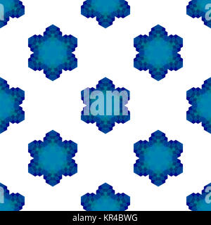Seamless Blue Snowflake Pattern Stock Photo