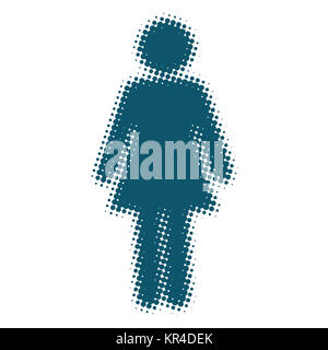 Woman icon blue blurred silhouette Stock Photo