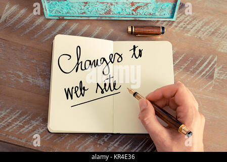 Handwritten text Changes To Web Site Stock Photo