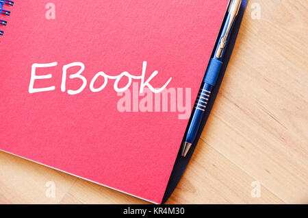 Ebook write on notebook Stock Photo