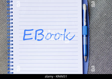Ebook write on notebook Stock Photo