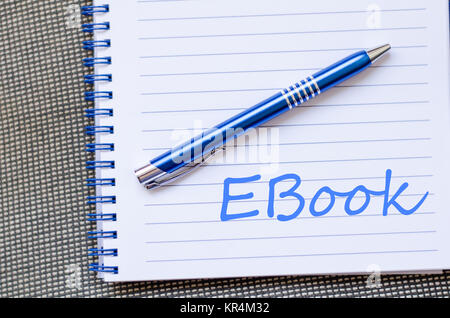 Ebook write on notebook Stock Photo