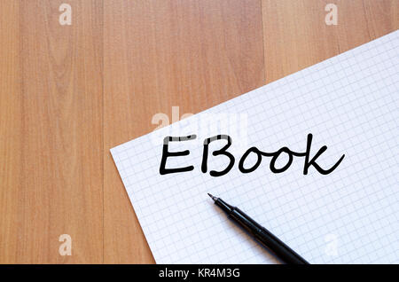 Ebook write on notebook Stock Photo