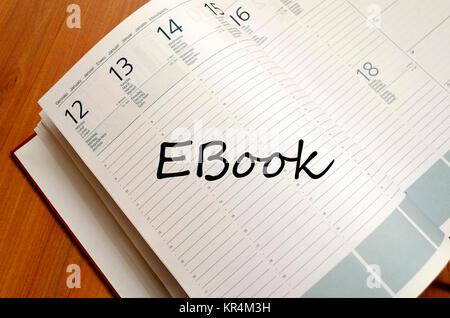 Ebook write on notebook Stock Photo