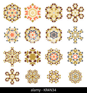 Set of Different Ornamental Rosettes Stock Photo