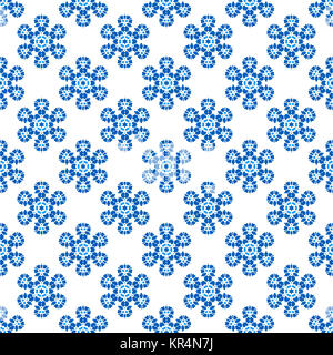 Seamless Blue Snowflake Pattern Stock Photo