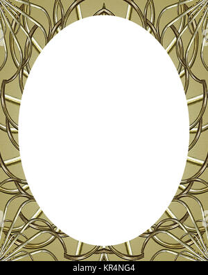 Circle White Frame Background with Decorated Borders Stock Photo