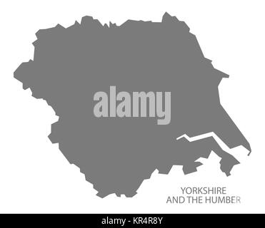 Grey county map of England, Yorkshire and the Humber Stock Photo