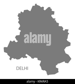 Delhi India Map grey Stock Photo