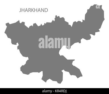 Jharkhand India Map grey Stock Photo