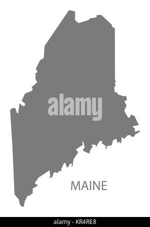 Maine USA Map in grey Stock Photo
