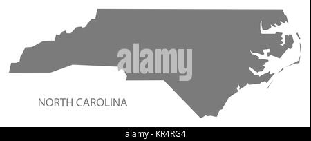 North Carolina USA Map in grey Stock Photo