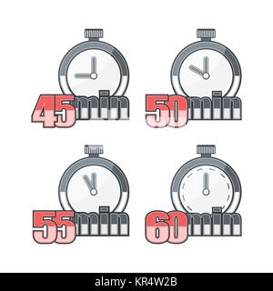 7 minutes timers Clocks, Timer 7 min icon Stock Vector