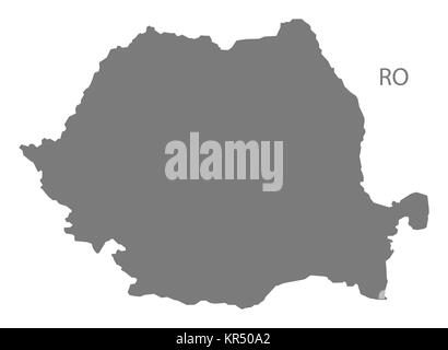 Romania Map grey Stock Photo