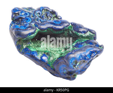 Blue Azurite gemstone isolated on the white background Stock Photo