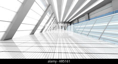 3D rendered Illustration. Airport architecture visualization. Stock Photo