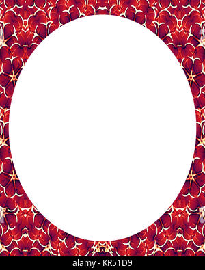 Circle White Frame Background with Decorated Borders Stock Photo