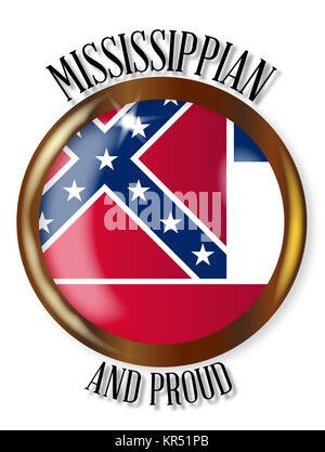 Mississippi Proud Flag Button Stock Photo