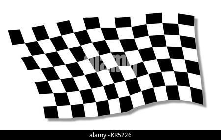 Chequered Flag Fluttering Stock Photo