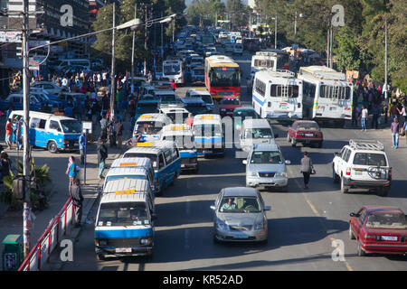 ETHIOPIA ADDIS ABABA DECEMDER 12,2013. Streets of the capital  in Ethiopia Addis Ababa  December 12,2013. Stock Photo