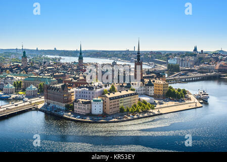 view of the Old Town or Gamla Stan in Stockholm, Sweden Stock Photo