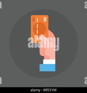 Business Man Hand Holding Credit Card Icon Stock Vector