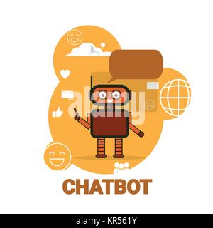 Chat Bot Icon Chatterbot Robot Support Artificial Intelligence Concept Stock Vector