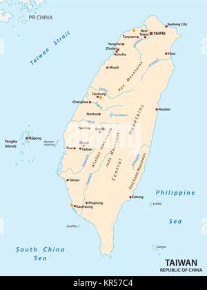 Taiwan (Republic of China) vector map Stock Vector