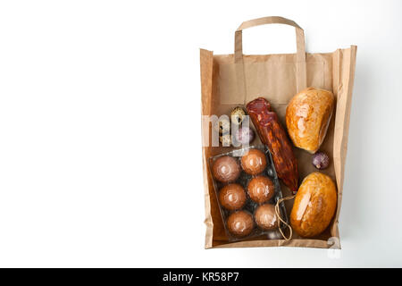 Food mix  inside a paper bag Stock Photo