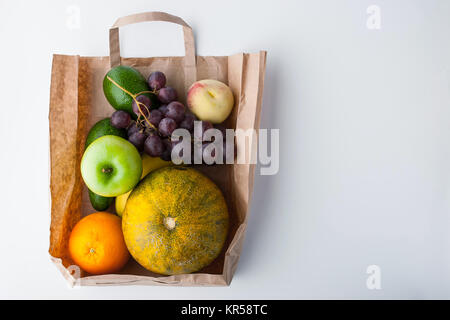 Fruit mix inside a paper bag Stock Photo