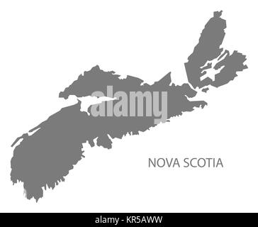 Nova Scotia Canada Map grey Stock Photo