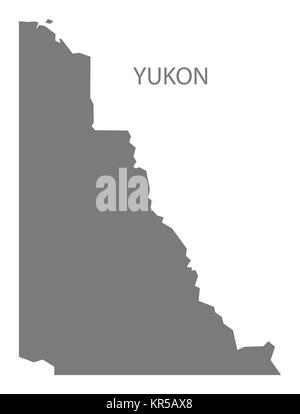 Yukon Canada Map grey Stock Photo