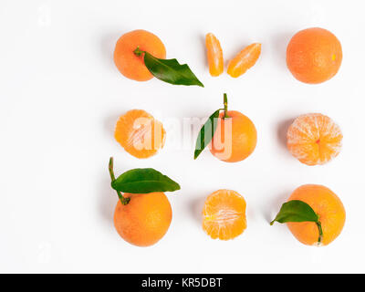 Christmas mandarin or tangerines seamless pattern Stock Photo