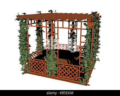 pergola overgrown with ivy Stock Photo - Alamy