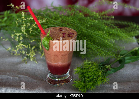 smoothie from blueberry banana and orange juice Stock Photo