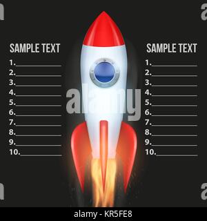 Infographic with rocket Stock Vector