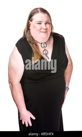 Transgender Woman in Black Dress Stock Photo