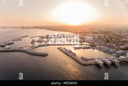 Aerial view of Limassol Old Port, Cyprus Stock Photo
