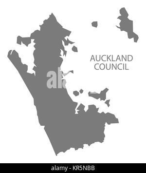 Auckland Council New Zealand Map grey Stock Photo