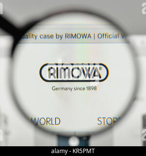 Milan, Italy - November 1, 2017: Rimowa logo on the website