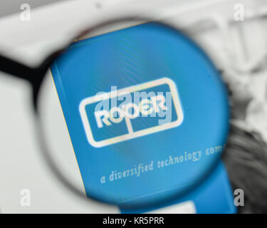 Milan, Italy - November 1, 2017: Roper Technologies logo on the website homepage. Stock Photo