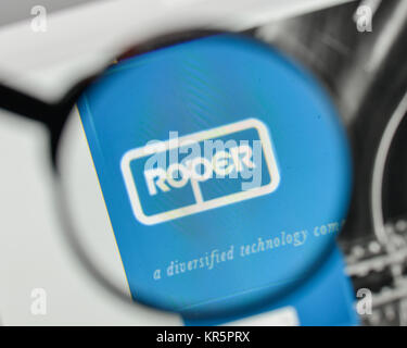 Milan, Italy - November 1, 2017: Roper Technologies logo on the website homepage. Stock Photo