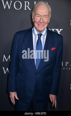 Los Angeles, USA. 18th Dec, 2017. Christopher Plummer 026 attends the premiere of Sony Pictures Entertainment's 'All The Money In The World' at Samuel Goldwyn Theater on December 18, 2017 in Beverly Hills, California Credit: Tsuni/USA/Alamy Live News Stock Photo