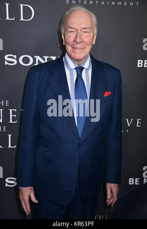 Los Angeles, USA. 18th Dec, 2017. Christopher Plummer 027 attends the premiere of Sony Pictures Entertainment's 'All The Money In The World' at Samuel Goldwyn Theater on December 18, 2017 in Beverly Hills, California Credit: Tsuni/USA/Alamy Live News Stock Photo