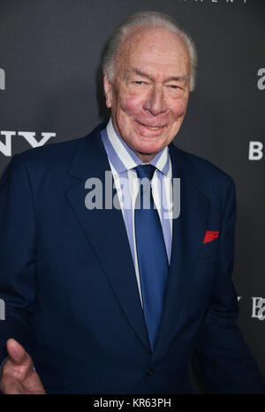 Los Angeles, USA. 18th Dec, 2017. Christopher Plummer 028 attends the premiere of Sony Pictures Entertainment's 'All The Money In The World' at Samuel Goldwyn Theater on December 18, 2017 in Beverly Hills, California Credit: Tsuni/USA/Alamy Live News Stock Photo